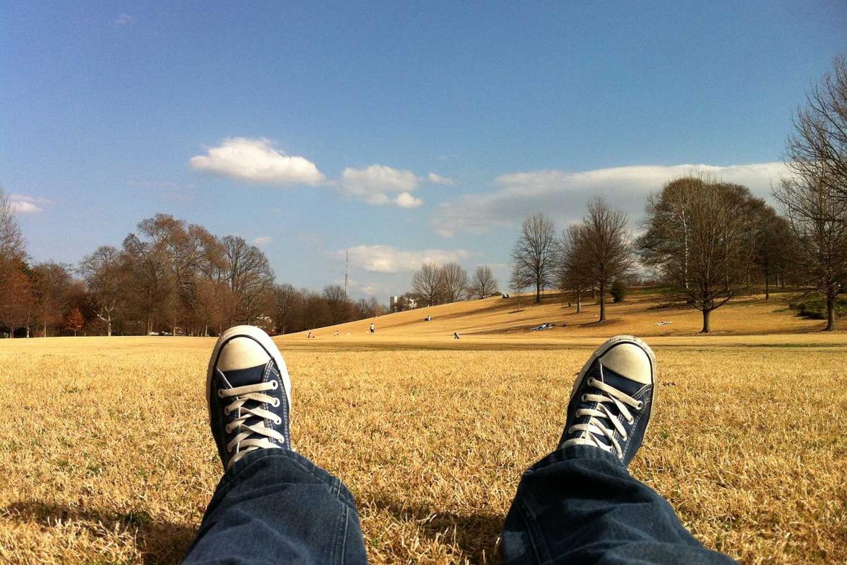 Single parent playing with their child in a park on a sunny day